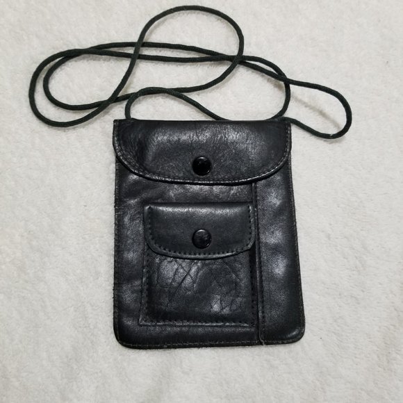 Small dark green leather crossbody bag - Picture 1 of 7